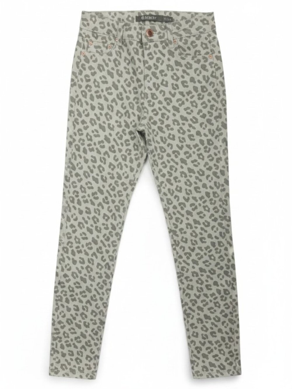 Tractr Women’s Ankle Length Straight Leg‎ Gray/White Leopard Jeans Suze 00 NWT